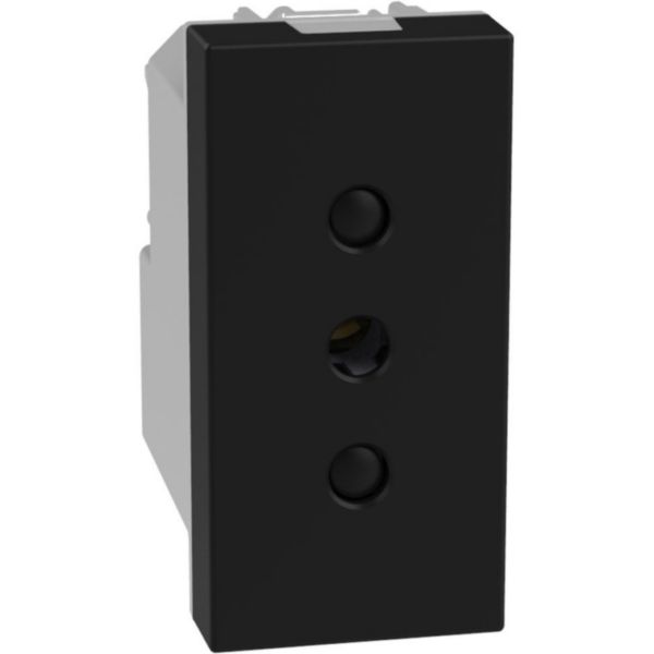 Italian standard P11 socket 2P+E 10 A 250 V - 1 module - dark