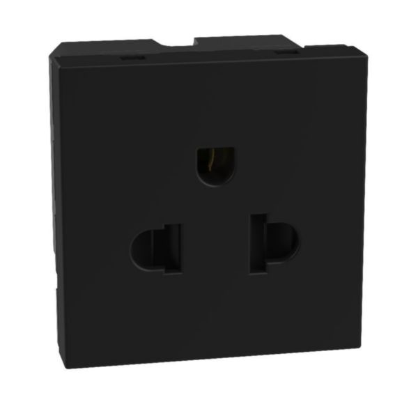 European/american standard socket 2 P+E 16 A 127/250 V - 2 modules - dark