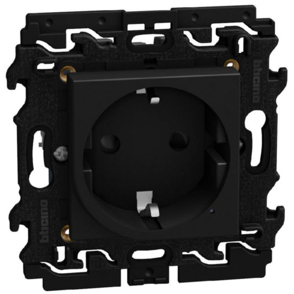 250 Vac 16 A German standard connected socket. Power supply 110-230 Vac - 2 modules - dark