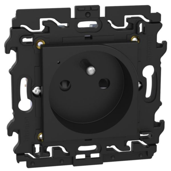250 Vac 16 A French/Belgian standard connected socket. Power supply 110-230 Vac - 2 modules - dark