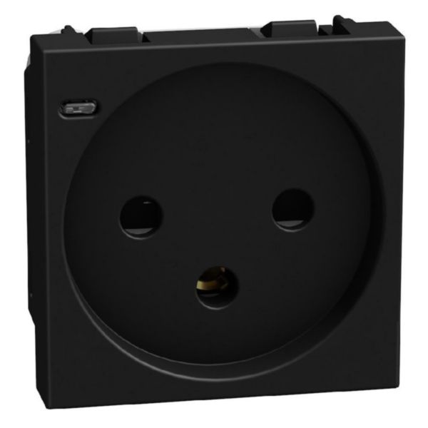 Israeli standard socket 2 P+E 10/16 A 250 V socket - 2 modules - dark