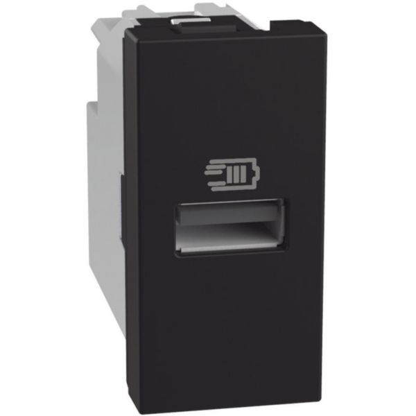 Single USB sockets - 1 x Type-A 15 W - 1 module - dark