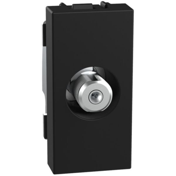 Type F TV coaxial connector - 1 module - dark