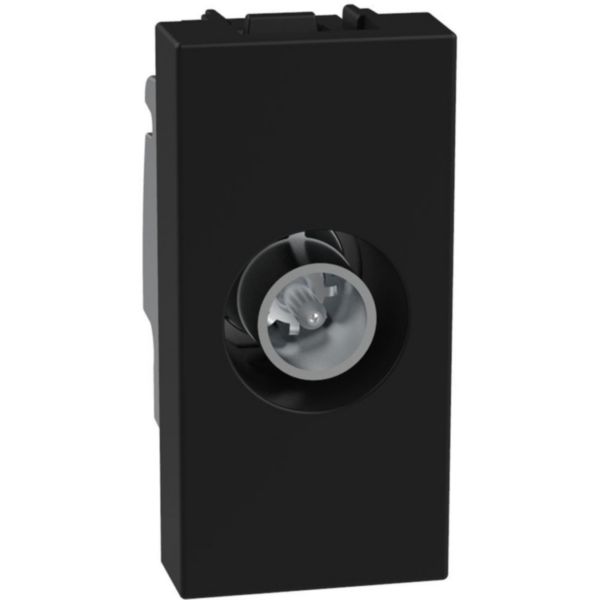 Terminal passthrough coaxial socket - 1 module - dark