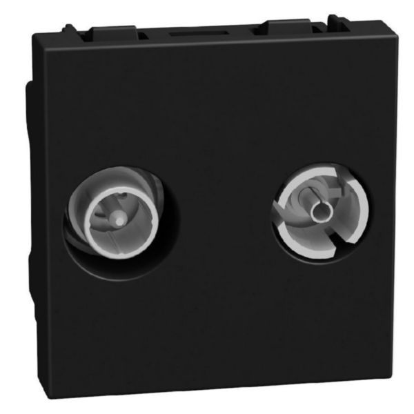 Terminal demixed TV-SAT sockets - attenuation 10 dB - 2 modules - dark