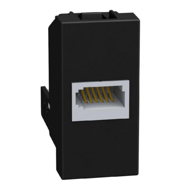 RJ11 Israeli standard telephone socket - 1 module - dark