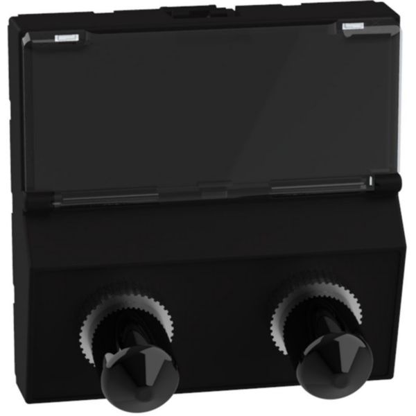 ST termination for optical fiber - 2 modules - dark