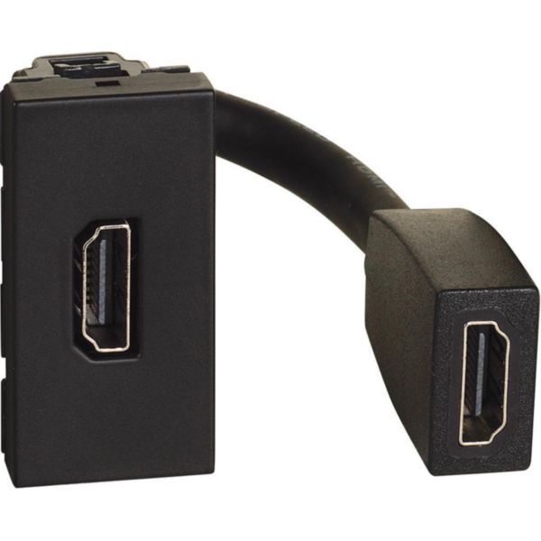 Pre-connected HDMI 2.0 connector - 1 module - dark