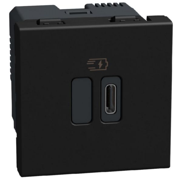 Single USB sockets - 1 x Type-C 45W - 1 module - dark