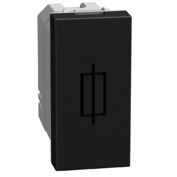 Fuse-carrier for 5 x 20 and 6.3 x 32 fuse - 1 module - dark