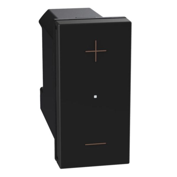 Universal pushbutton dimmer - with neutral, 3 wires - 1 module - dark