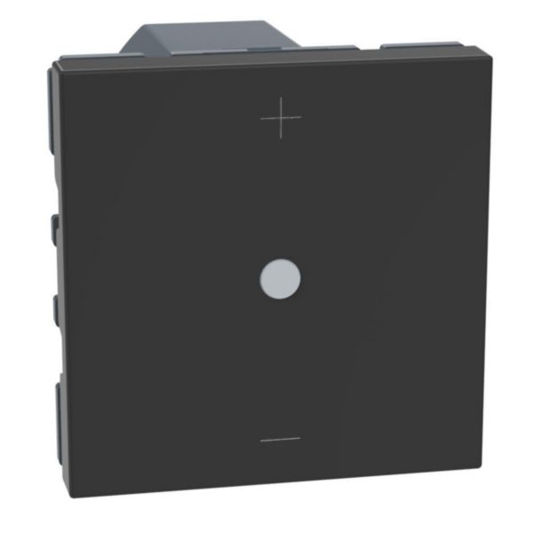 Universal pushbutton dimmer - with neutral, 3 wires - 2 modules - dark