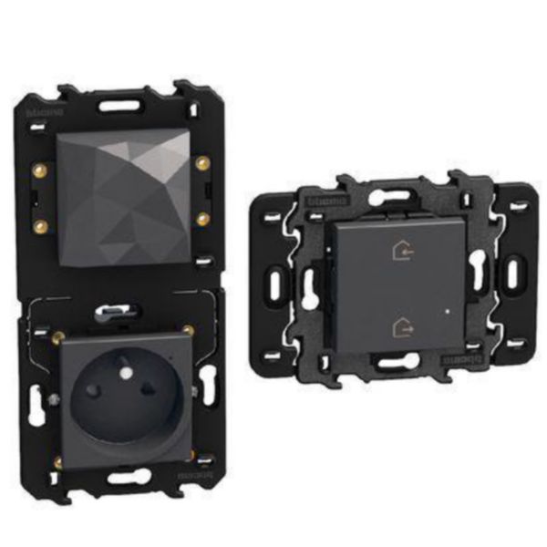Gateway with 16 A 250 V French/Belgian standard connected socket - Power supply 110-230 Vac - dark