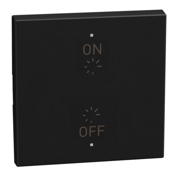 2 functions silk-screen printed Key cover with symbol On - Off plus regulation up and down - 2 modules - dark