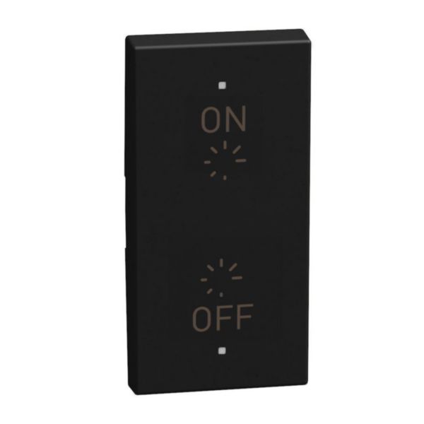 2 functions silk-screen printed Key cover with symbol On - Off plus regulation up and down - 1 module - dark
