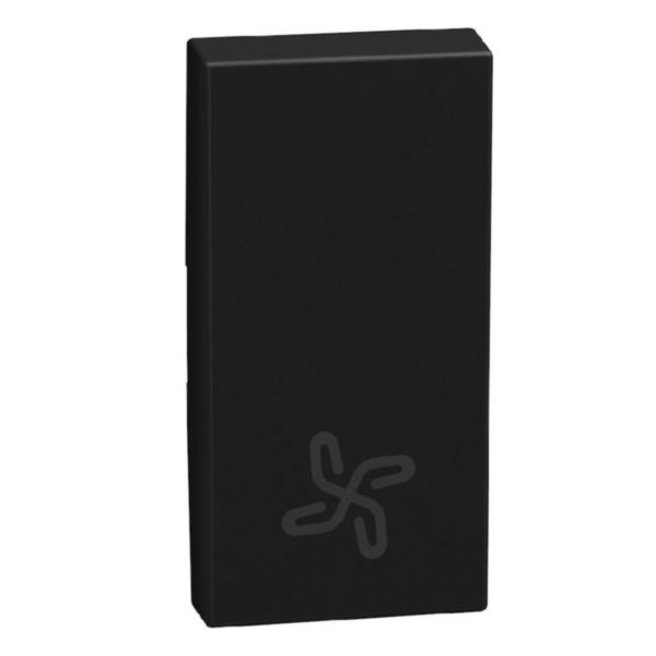 lightable key cover with fan symbol, 1 module dark, rocker