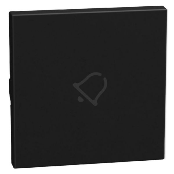 lightable key cover with bell symbol, 2 modules dark, axial