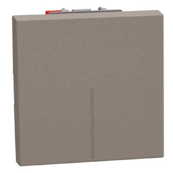 1-way switch 1P 10AX 2 modules stone, rocker, lightable, automatic terminals