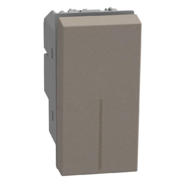 2P 1-way switches 16 A 250 V - lightable with LED lamps - 1 module - stone