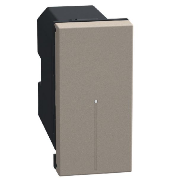 Flush-mounting wireless Light control. 3V battery power supply - 1 module - stone