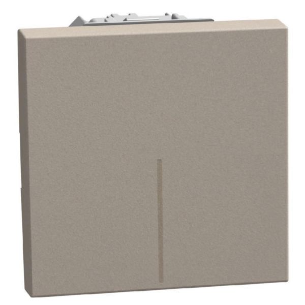 4-way switch 1P 10AX 2 modules stone, rocker, lightable, screw & plate terminals