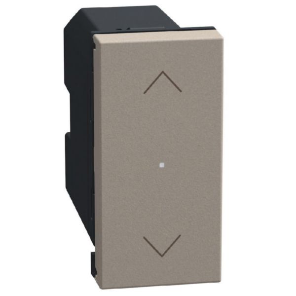 Flush-mounting shutter wireless switch - 3V battery power supply - 1 module - stone
