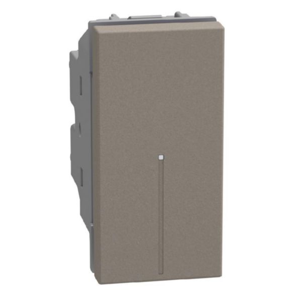 Pushbutton 1P NO 10A 1 module stone, axial, lightable, automatic terminals
