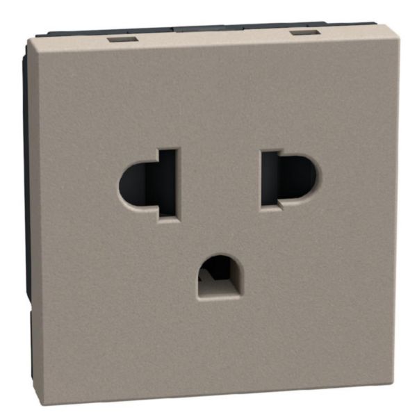 European/american standard socket 2 P+E 16 A 127/250 V - 2 modules - stone