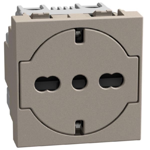 Italian standard P40 socket 2 P+E 16 A 250 V - 2 modules - stone
