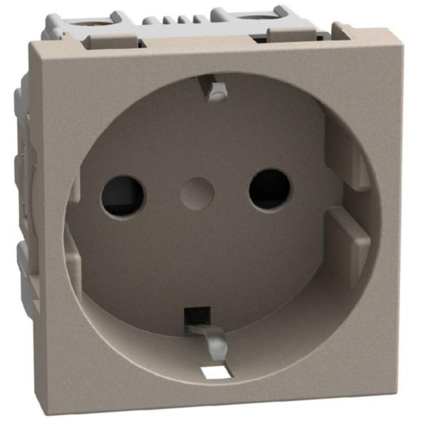 German standard socket 2P+E 16 A 250 V - 2 modules - stone