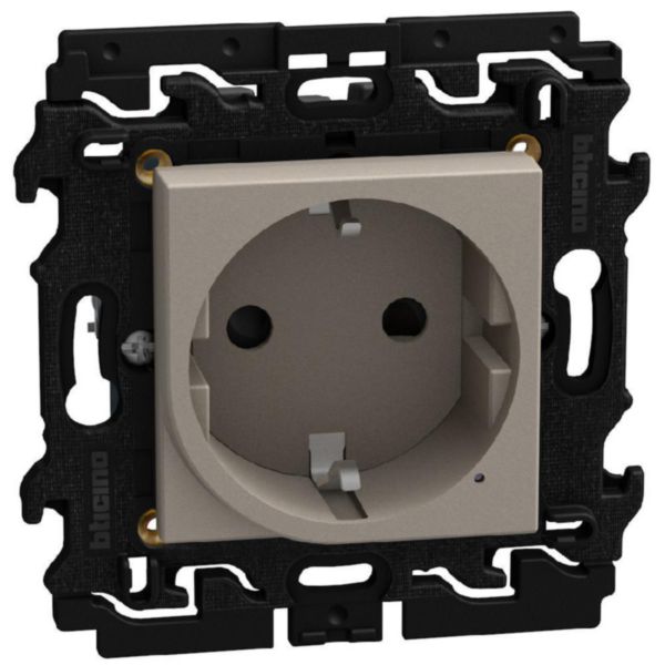 250 Vac 16 A German standard connected socket. Power supply 110-230 Vac - 2 modules - stone