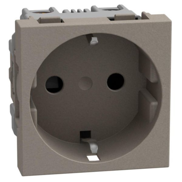 German standard socket 2P+E 16 A 250 V - 2 modules - for Greece - stone