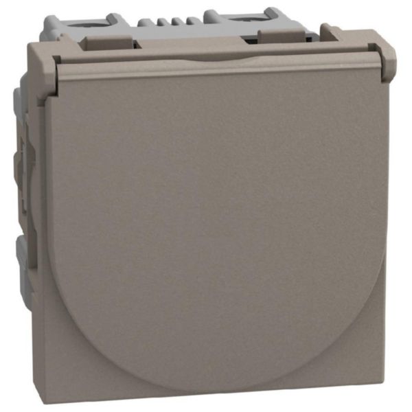 German standard socket 2P+E 16 A 250 V - with flap - 2 modules - stone