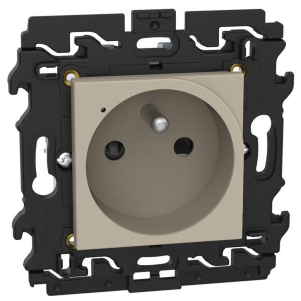 250 Vac 16 A French/Belgian standard connected socket. Power supply 110-230 Vac - 2 modules - stone
