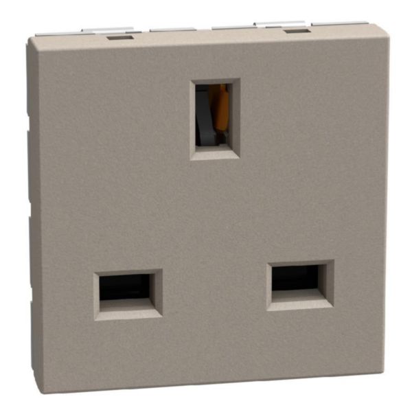British standard socket 2 P+E 13 A 250 V - 2 modules - stone