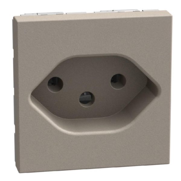 Swiss standard socket 2 P+E 10 A 250 V socket - 2 modules - stone