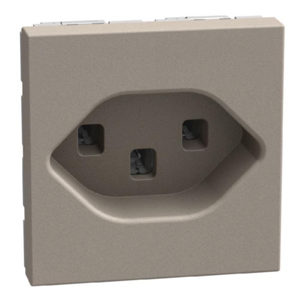 Swiss standard socket 2 P+E 16 A 250 V socket - 2 modules - stone