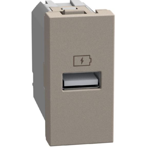 Single USB sockets - 1 x Type-A 15 W - 1 module - stone