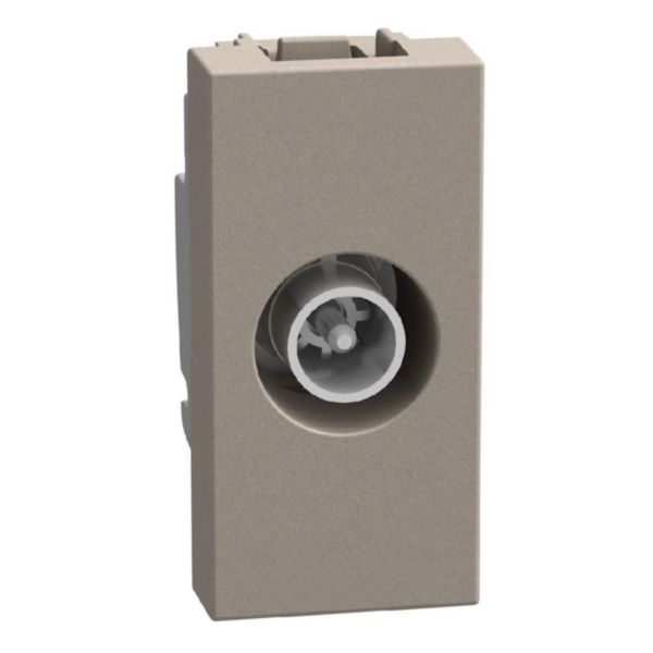 Passthrough coaxial socket - 1 module - stone