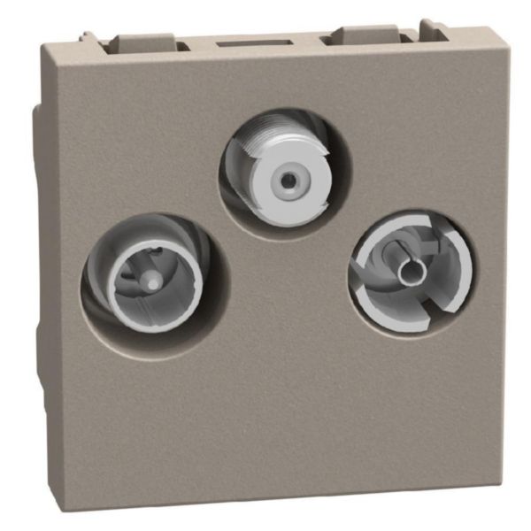Star demixed TV-R-SAT sockets - 2 modules - stone