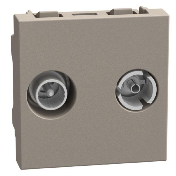 Star demixed TV-SAT sockets - 2 modules - stone