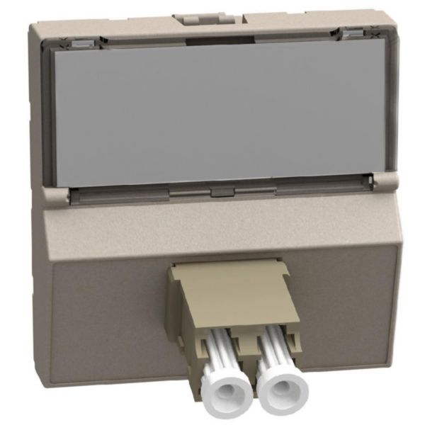LC cable socket for optical fiber - 2 modules - stone