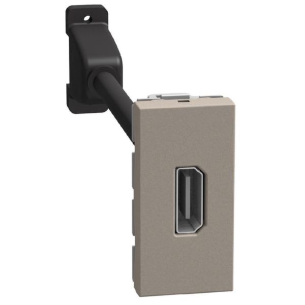 Pre-connected HDMI 2.0 connector - 1 module - stone