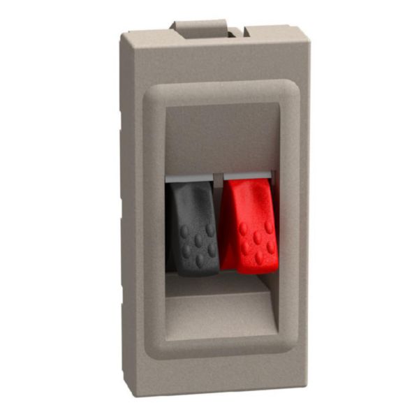 Connector for speakers home cinema - 1 module - stone