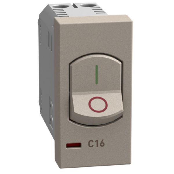 Thermal magnetic circuit breaker - 16A 230 Vac - stone