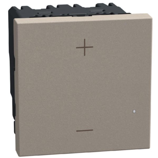Universal pushbutton dimmer - 2 wires - 2 modules - stone