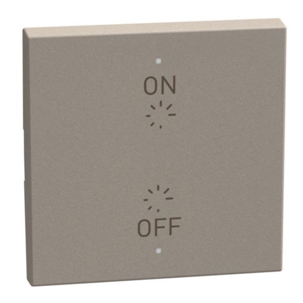 2 functions silk-screen printed Key cover with symbol On - Off plus regulation up and down - 2 modules - stone