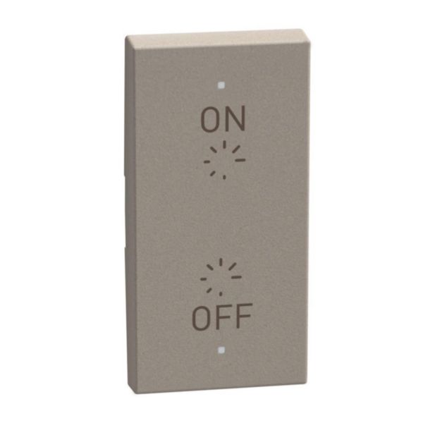 2 functions silk-screen printed Key cover with symbol On - Off plus regulation up and down - 1 module - stone