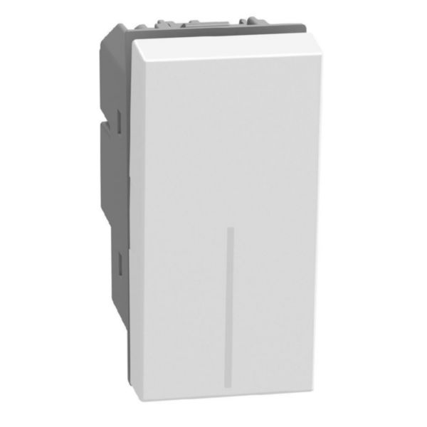 2P 1-way switches 16 A 250 V - lightable with LED lamps - 1 module - white