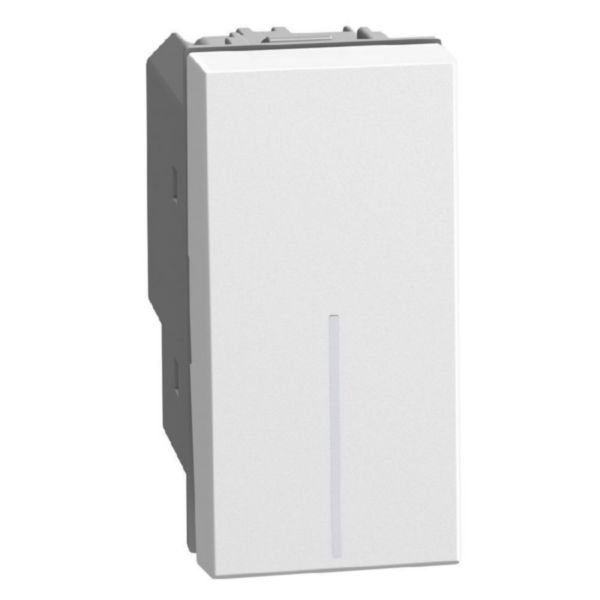 4-way switch 1P 10AX 1 module white, rocker, lightable, screw & plate terminals